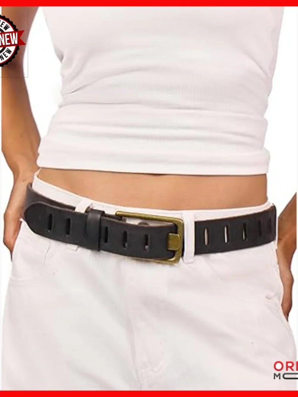 Genuine Leather Western Belt for Jeans Adjustable 1.57